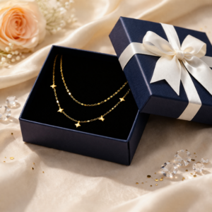 18k-gold-plated-double-layer-choker-necklace-rhombic-link-chain-design-for-women