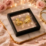 Gold Irregular Heart Earrings – Waterproof Steel