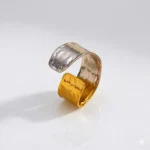 Adjustable Gold & Silver Ring – Waterproof Steel