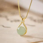 Water Drop Charm Necklace – Gold Waterproof Steel